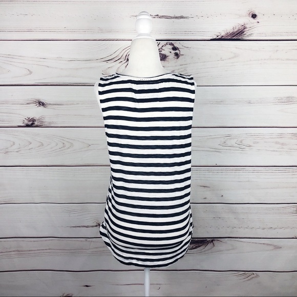 Anthropologie Stripe Polka Dot Pocket Tank Top M - Picture 6 of 7